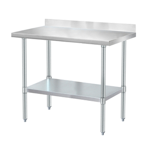 2 Layers Stainless Steel Work Table With Shelves Commercial Kitchen Equipment