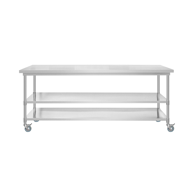 Custom Stainless Steel Table With Casters Work Table WT-PL