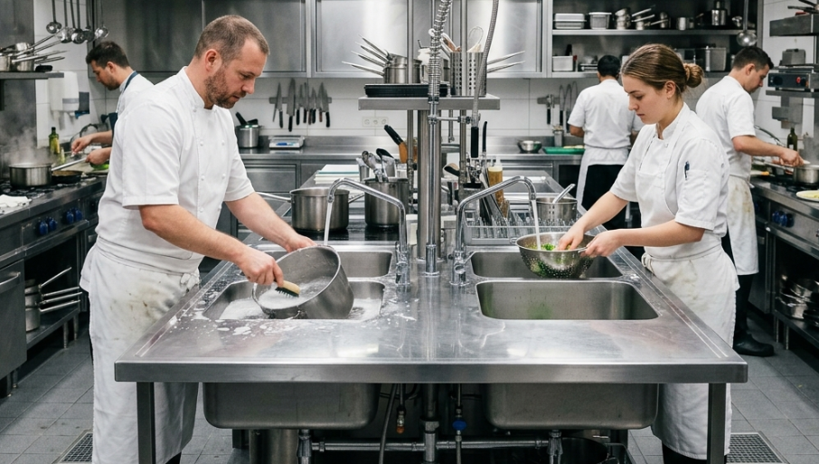 Stainless steel sink table