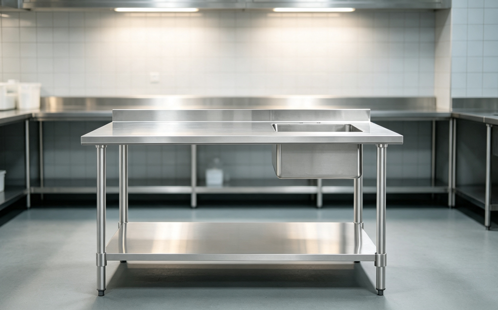 stainless sink with table